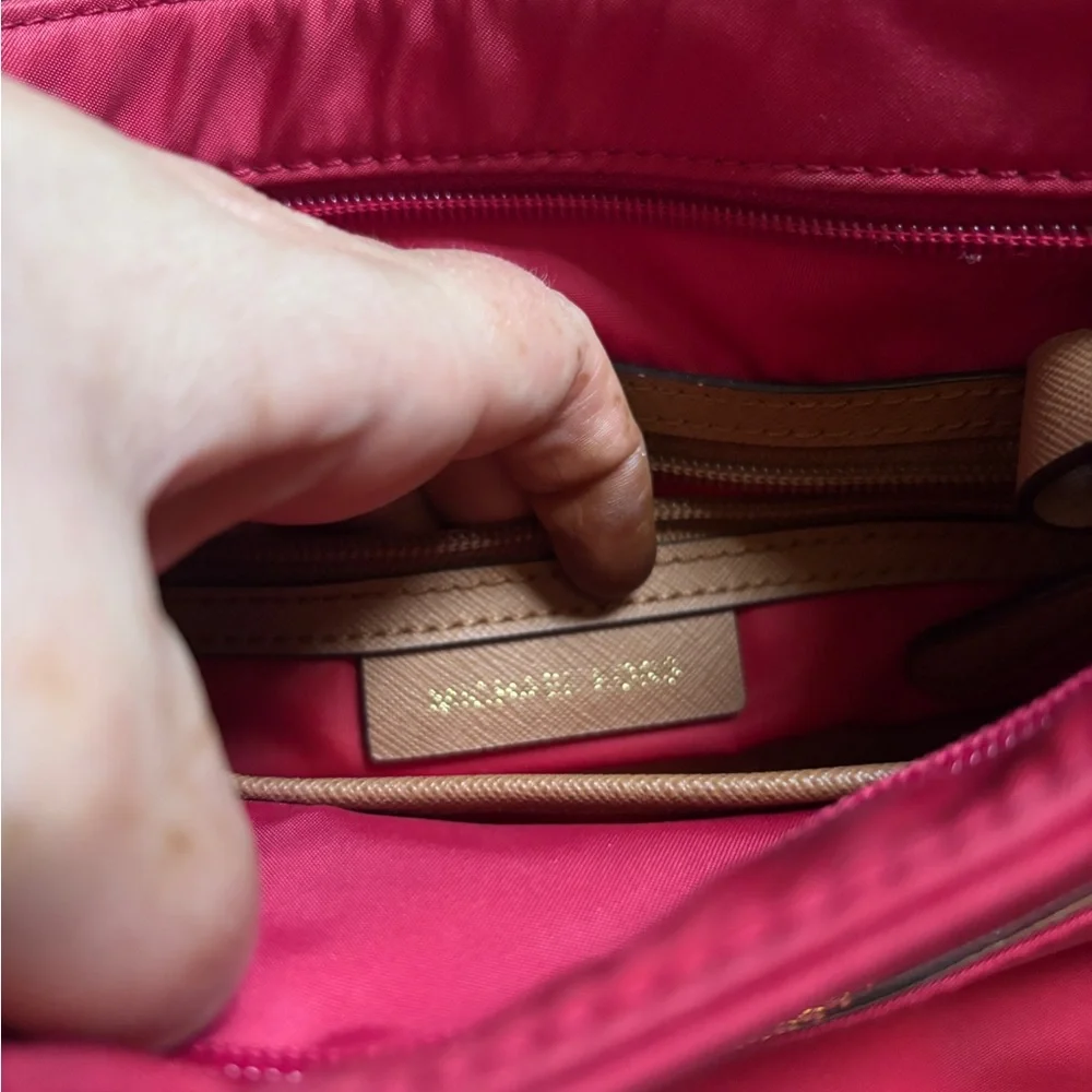 Michael Kors nylon travel Cherry Red Crossbody Bag